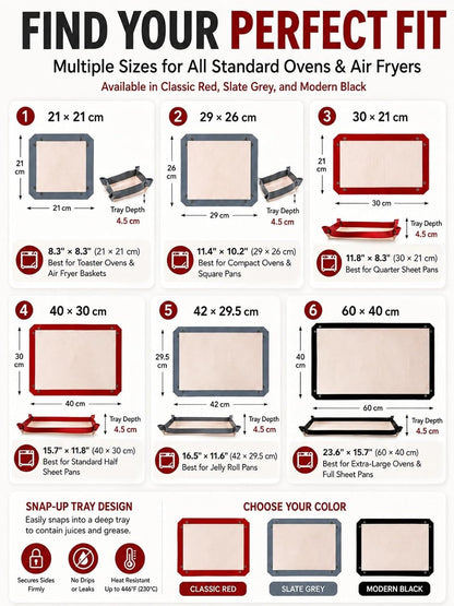 Leakproof Silicone Baking Mat with Snap Lock Edges Nonstick Oven Liners